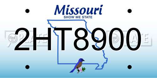 2HT8900 Missouri License Plate