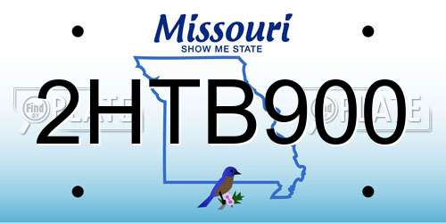 2HTB900 Missouri License Plate