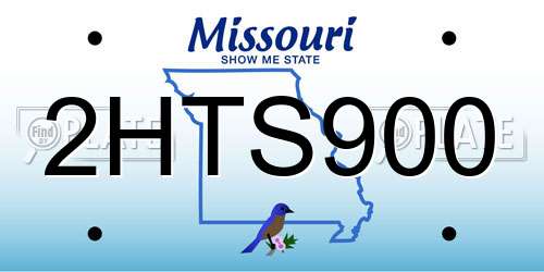 2HTS900 Missouri License Plate