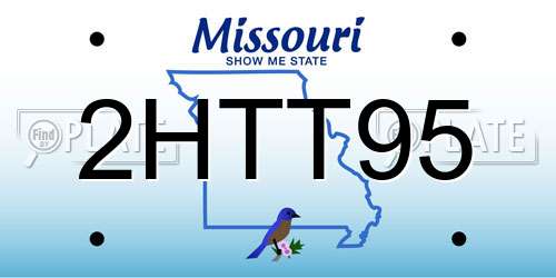 2HTT95 Missouri License Plate