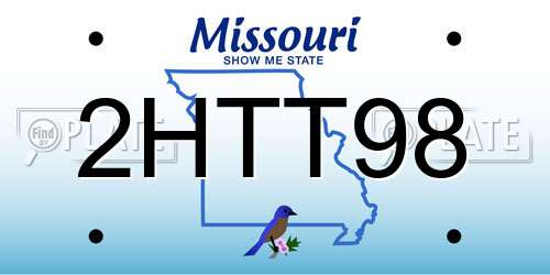 2HTT98 Missouri License Plate