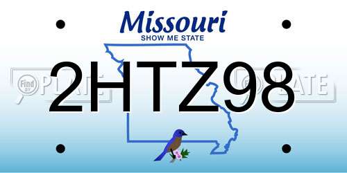 2HTZ98 Missouri License Plate