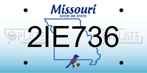 2IE736 Missouri License Plate