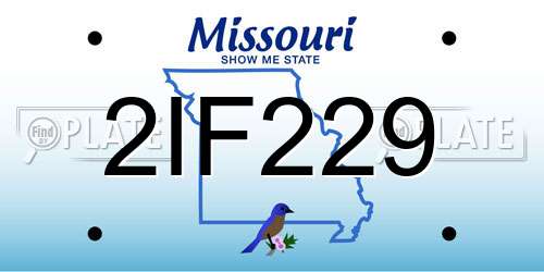 2IF229 Missouri License Plate