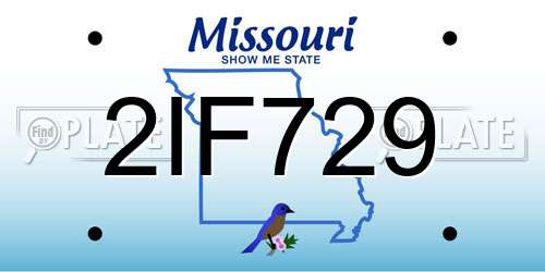 2IF729 Missouri License Plate