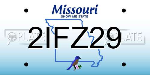 2IFZ29 Missouri License Plate