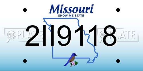 2II9118 Missouri License Plate