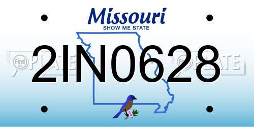 2IN0628 Missouri License Plate