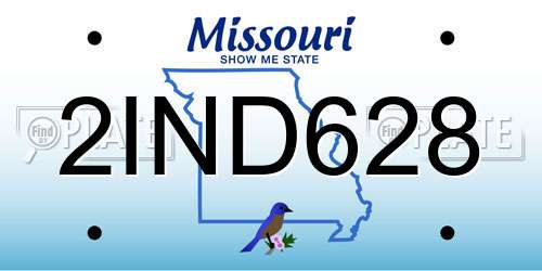 2IND628 Missouri License Plate