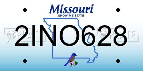 2INO628 Missouri License Plate