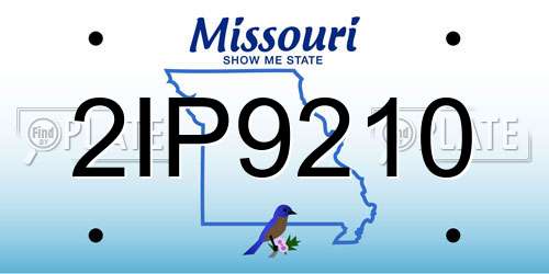 2IP9210 Missouri License Plate