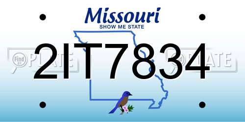 2IT7834 Missouri License Plate