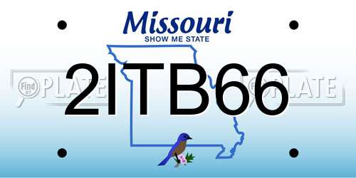 2ITB66 Missouri License Plate
