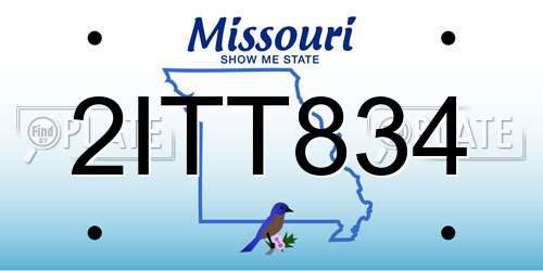 2ITT834 Missouri License Plate