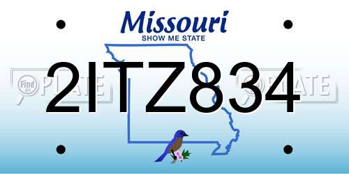 2ITZ834 Missouri License Plate