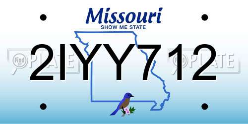 2IYY712 Missouri License Plate