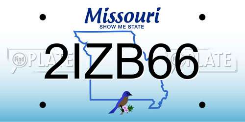 2IZB66 Missouri License Plate