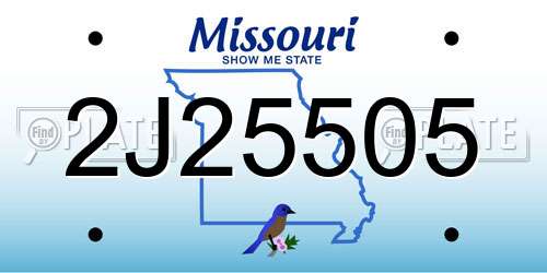 2J25505 Missouri License Plate