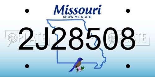 2J28508 Missouri License Plate