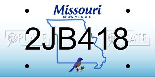 2JB418 Missouri License Plate