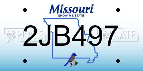 2JB497 Missouri License Plate