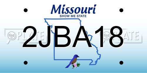 2JBA18 Missouri License Plate
