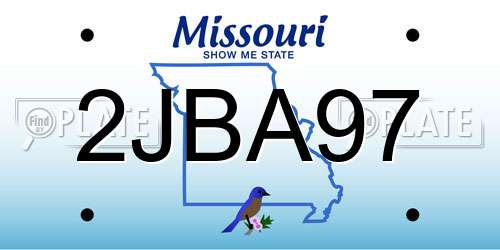 2JBA97 Missouri License Plate