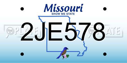 2JE578 Missouri License Plate
