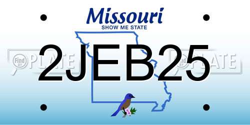 2JEB25 Missouri License Plate