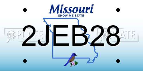 2JEB28 Missouri License Plate