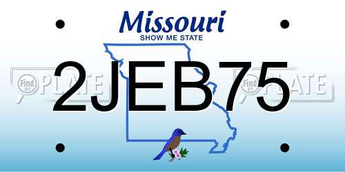 2JEB75 Missouri License Plate