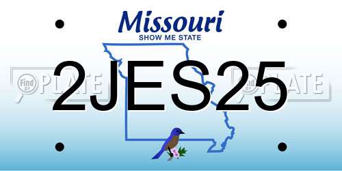 2JES25 Missouri License Plate