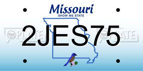 2JES75 Missouri License Plate