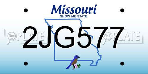 2JG577 Missouri License Plate