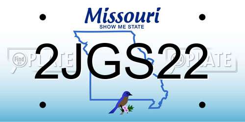 2JGS22 Missouri License Plate