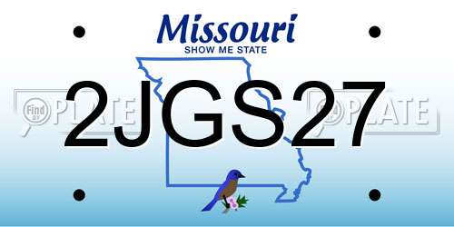 2JGS27 Missouri License Plate