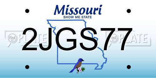 2JGS77 Missouri License Plate