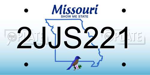 2JJS221 Missouri License Plate