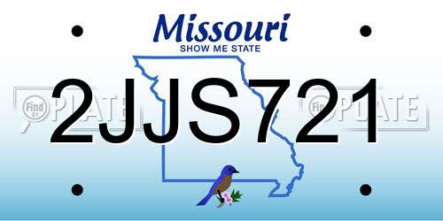 2JJS721 Missouri License Plate