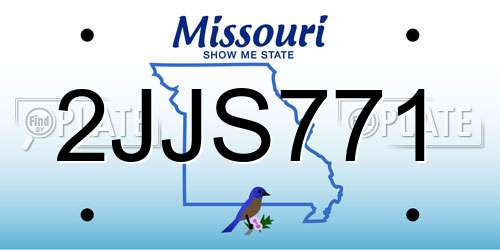2JJS771 Missouri License Plate