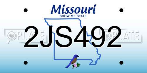 2JS492 Missouri License Plate
