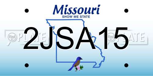 2JSA15 Missouri License Plate
