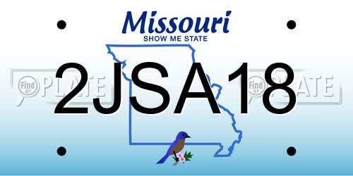 2JSA18 Missouri License Plate