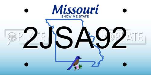 2JSA92 Missouri License Plate