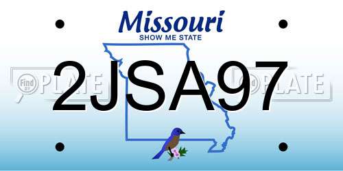 2JSA97 Missouri License Plate