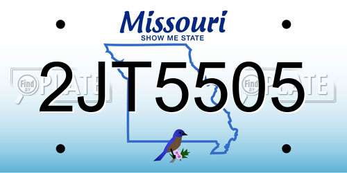 2JT5505 Missouri License Plate