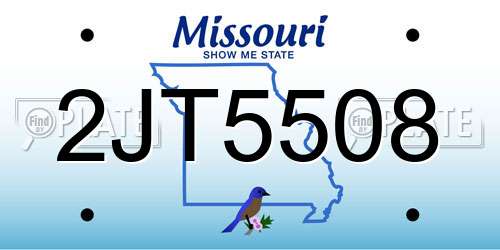 2JT5508 Missouri License Plate