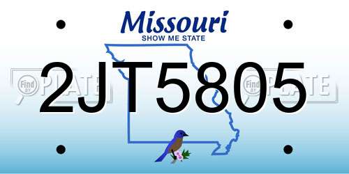 2JT5805 Missouri License Plate