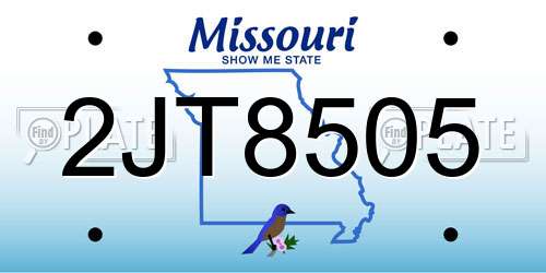 2JT8505 Missouri License Plate