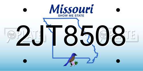 2JT8508 Missouri License Plate